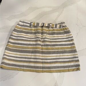 LOFT Striped Gray and Yellow Women's Skirt
